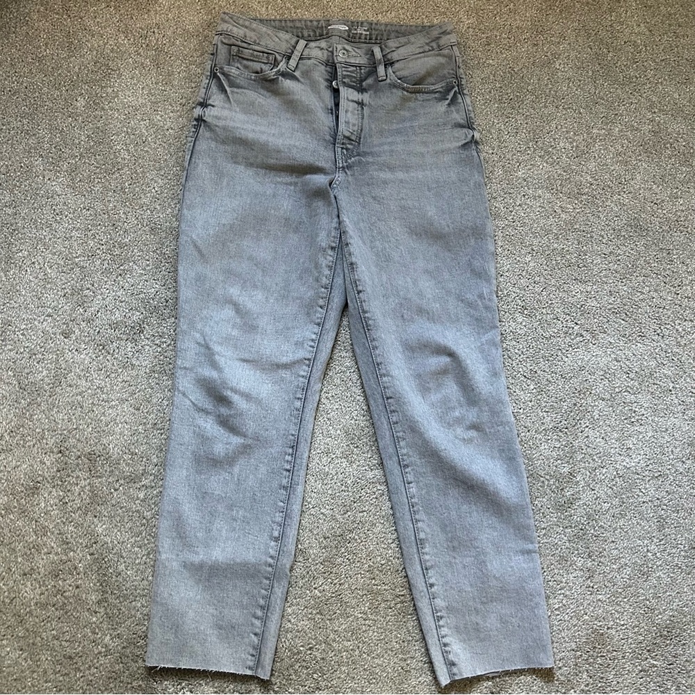 old navy O.G. straight high rise gray jeans jeggings denim - size 8